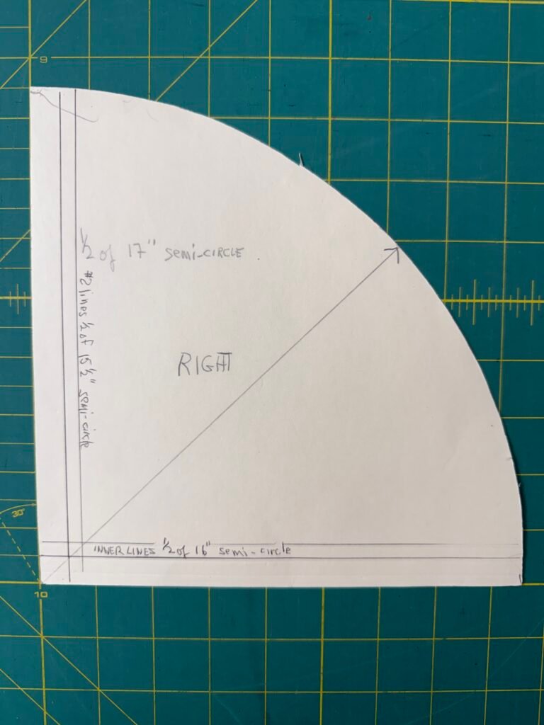 8.5" quarter-circle pattern cut from manila file folder